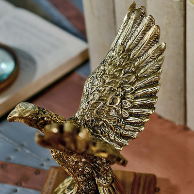 西班牙进口家居装饰高端铜饰品工艺品 青铜带座大鹏展翅摆件Q